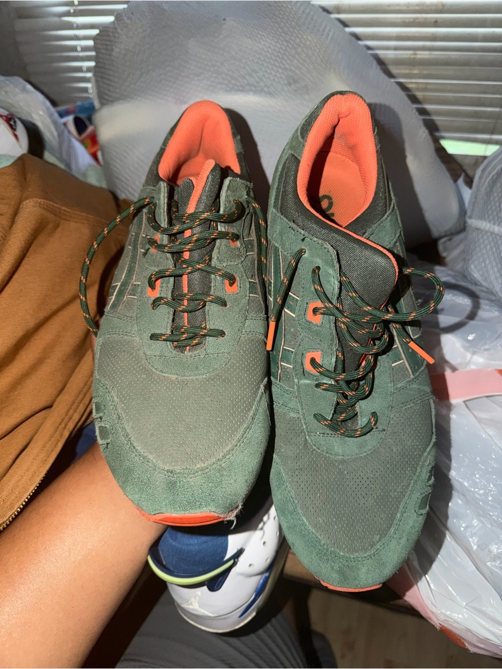 Green & Orange ASICS Gel-Lyte 3 size 13